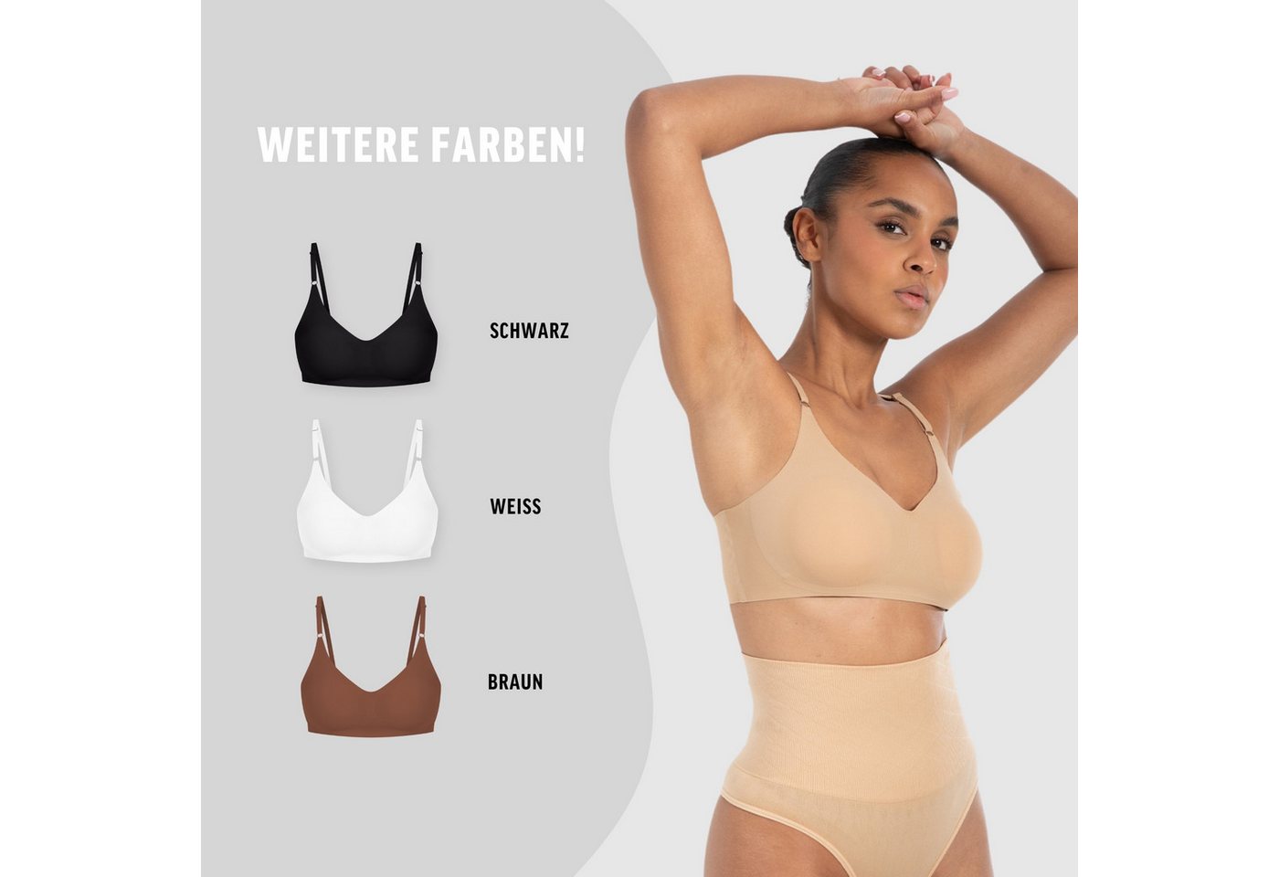 Smilodox Bralette Nysa mit Cups, leicht bügellos Komfort BH, anpassbare Träger Hochwertige Underwear, vielseitig einsetzbar, leichte Shapewear – Bild 4 von 5