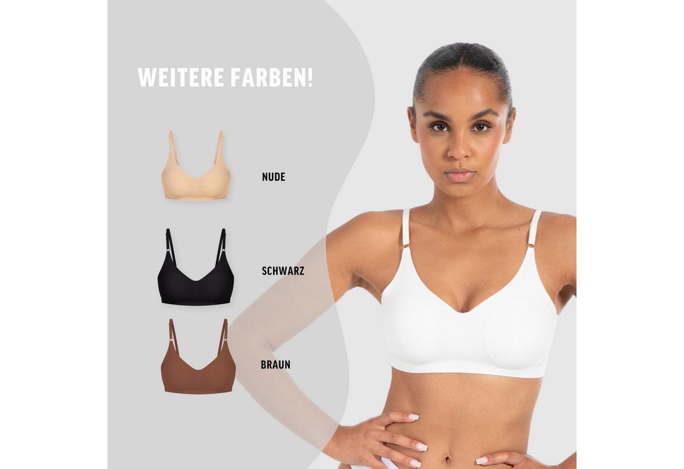 Smilodox Bralette Nysa mit Cups, leicht bügellos Komfort BH, anpassbare Träger Hochwertige Underwear, vielseitig einsetzbar, leichte Shapewear – Bild 4 von 5