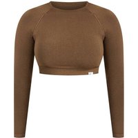SMILODOX Crop Longsleeve Bethy, Größe M in Braun