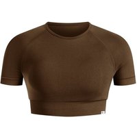 SMILODOX Crop Shirt Elna, Größe XS in Braun