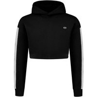 Smilodox Hoodie Amaya, Oversize Fit Crop Pullover Langarm, weicher Baumwollstoff Relaxed Cropped Kapuzenpullover Metallabel Bauchfrei Alltag Sport