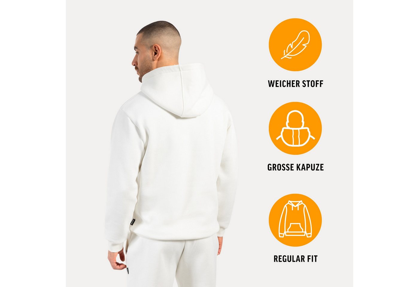 Smilodox Hoodie Ilyas, Regular Fit Kapuzen Pullover, weicher Stoff, Metallabel hochwertig & komfortabel vielseitiges Sweatshirt Bündchen Sport Alltag – Bild 2 von 5