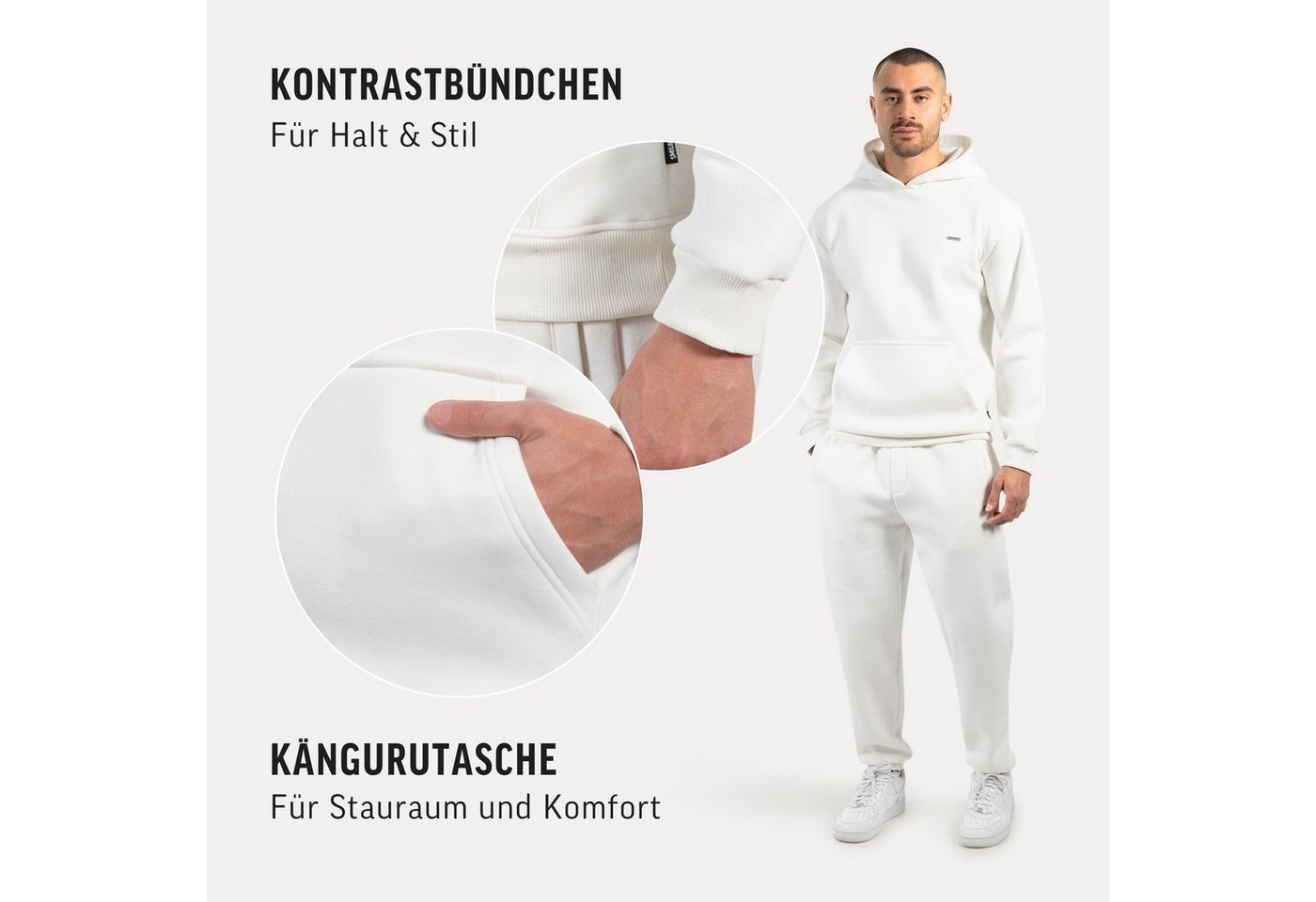 Smilodox Hoodie Ilyas, Regular Fit Kapuzen Pullover, weicher Stoff, Metallabel hochwertig & komfortabel vielseitiges Sweatshirt Bündchen Sport Alltag – Bild 5 von 5