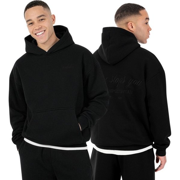 Smilodox Hoodie Kaleo, Kapuzenpullover Oversize mit Logo Stickerei und Kängurutasche Tunnelzug, Kapuze, Rippbündchen,Urban Streetwear, Sport, Freizeit