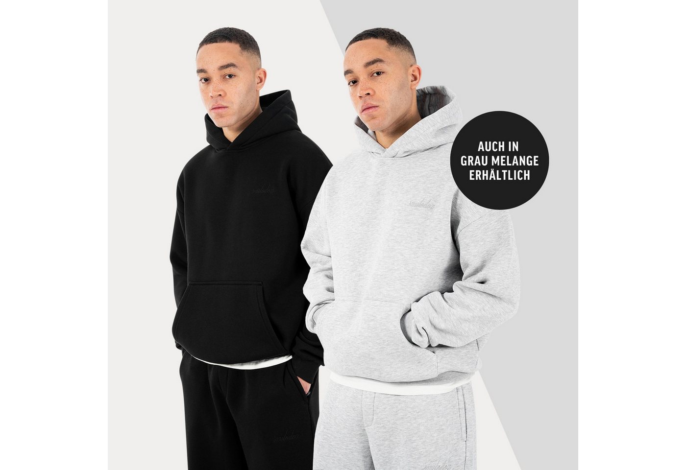Smilodox Hoodie Kaleo, Kapuzenpullover Oversize mit Logo Stickerei und Kängurutasche Tunnelzug, Kapuze, Rippbündchen,Urban Streetwear, Sport, Freizeit – Bild 4 von 5