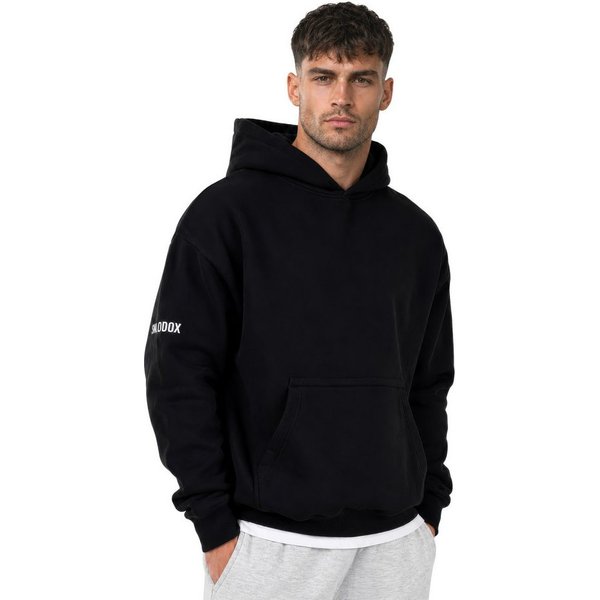 Smilodox Hoodie Koray Herren, Pullover Loose Fit, Kapuze, Fitness & Streetwear Baumwollmix, Sportstyle, Rippbündchen, Arm-Print, Komfort
