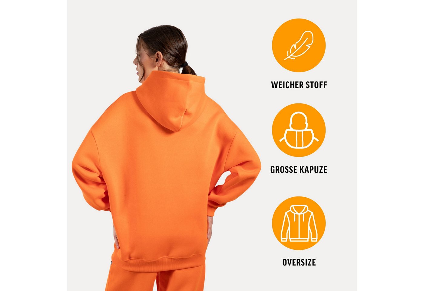Smilodox Hoodie Lyanna, Oversize Zip Kapuzenpullover mit Reißverschluss, Flauschig Sweatshirt Kängurutasche Pulli Sweater warm bequem Streetstyle Alltag – Bild 2 von 5