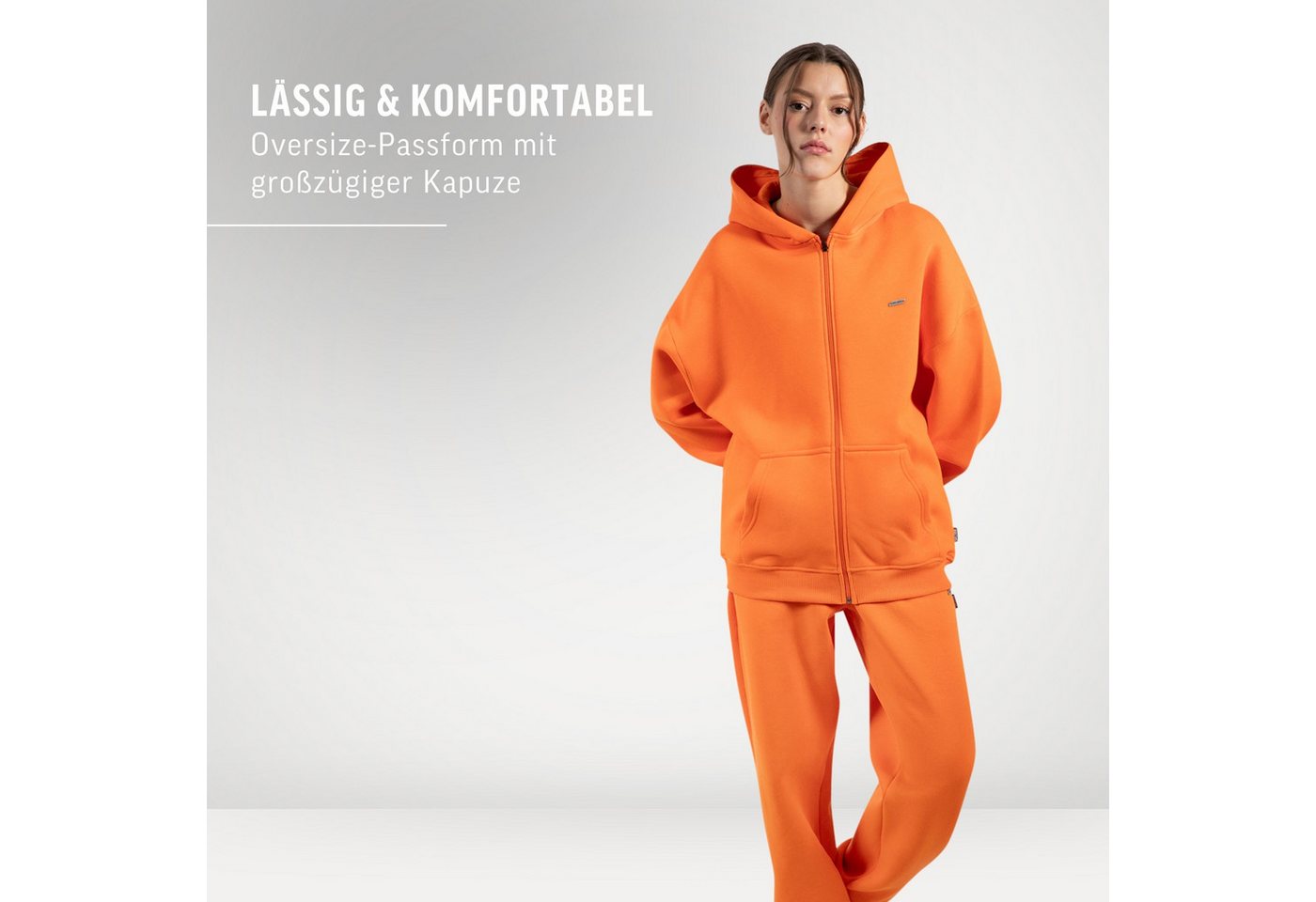 Smilodox Hoodie Lyanna, Oversize Zip Kapuzenpullover mit Reißverschluss, Flauschig Sweatshirt Kängurutasche Pulli Sweater warm bequem Streetstyle Alltag – Bild 3 von 5