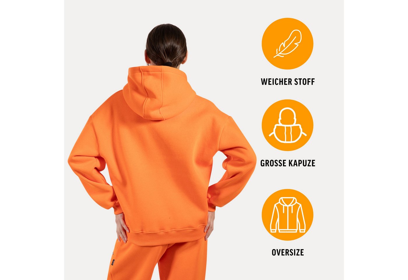 Smilodox Hoodie Lyanna, Oversize Kapuzenpullover Langarm Sweatshirt, weicher Stoff Kängurutasche Bündchen Pulli warm und bequem Streetstyle Alltag – Bild 2 von 5