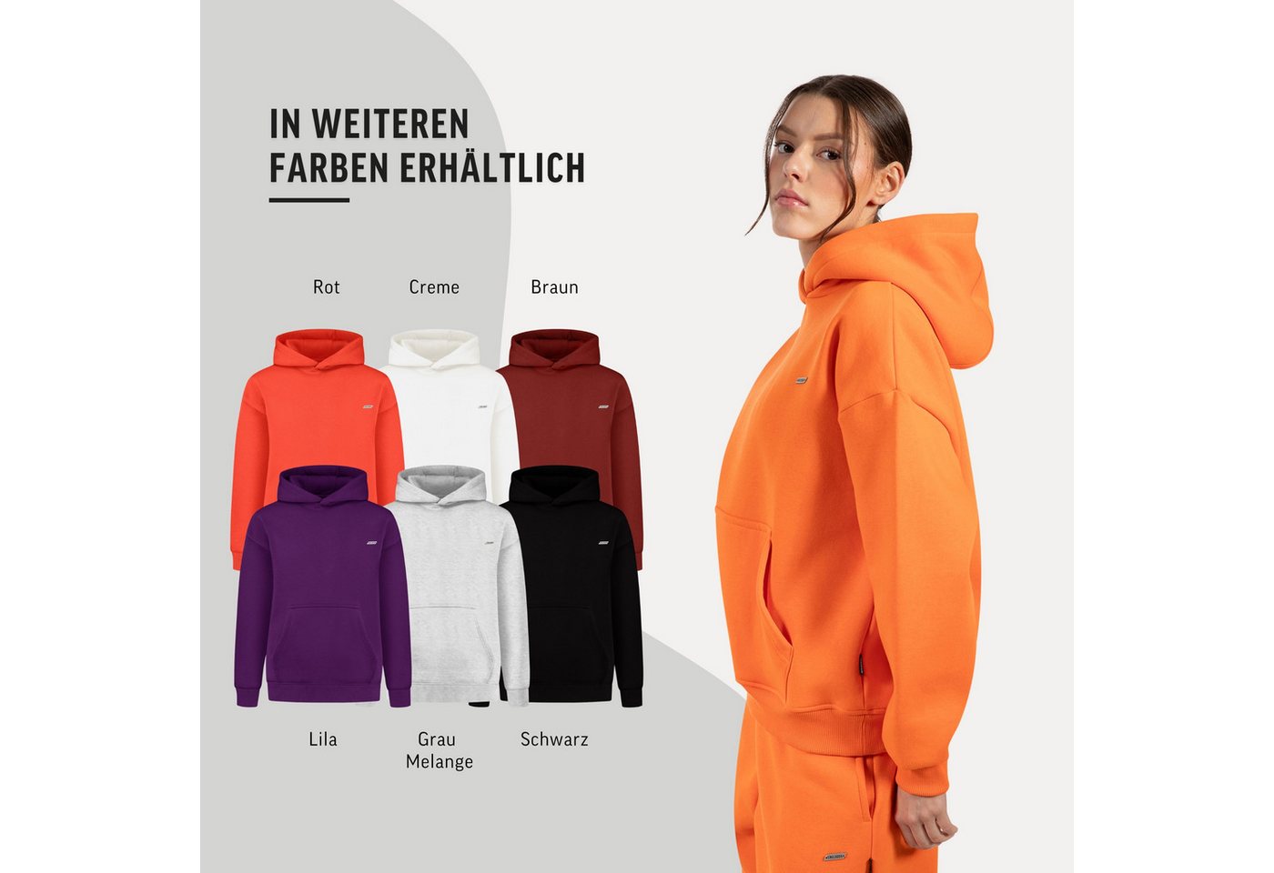 Smilodox Hoodie Lyanna, Oversize Kapuzenpullover Langarm Sweatshirt, weicher Stoff Kängurutasche Bündchen Pulli warm und bequem Streetstyle Alltag – Bild 4 von 5