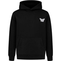 Smilodox Hoodie Nala, Oversize Fit Pullover mit großer Kapuze und Butterfly Print Kapuzenpulli Relaxed Großer Print Kängurutasche Streetwear Fitness
