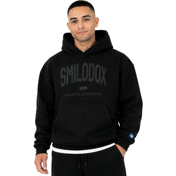 Smilodox Hoodie Oswin, Oversized Pullover Herren, Sweater mit Frontprint und Kapuze Baggy Fit, Weiches Sweatmaterial, ideal für Gym & Freizeit
