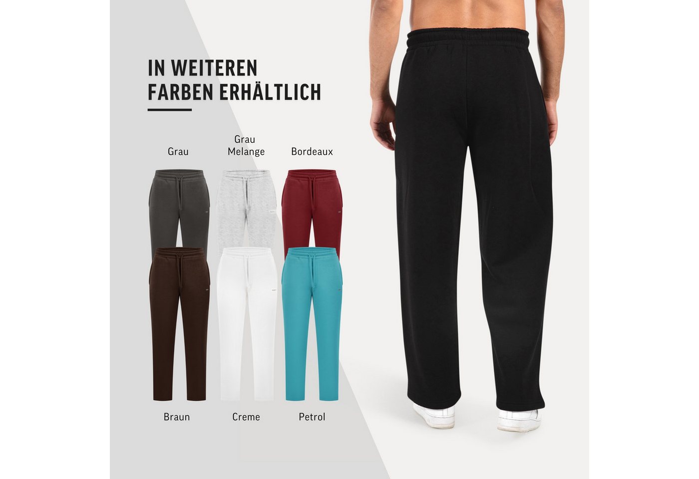 Smilodox Jogginghose Brayan Oversize, Bequeme Sweathose mit Kordelzug & Taschen, lässig lockere Passform Breites Bein Freizeithose Sport Streetstyle Alltag – Bild 4 von 5