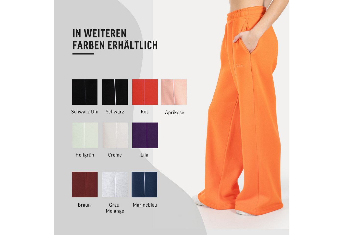 Smilodox Jogginghose Damen Siara, Bequeme Freizeithose mit Seitentaschen, Gym & Homewear Trainingshose mit verstellbarem Beinabschluss – Bild 4 von 5