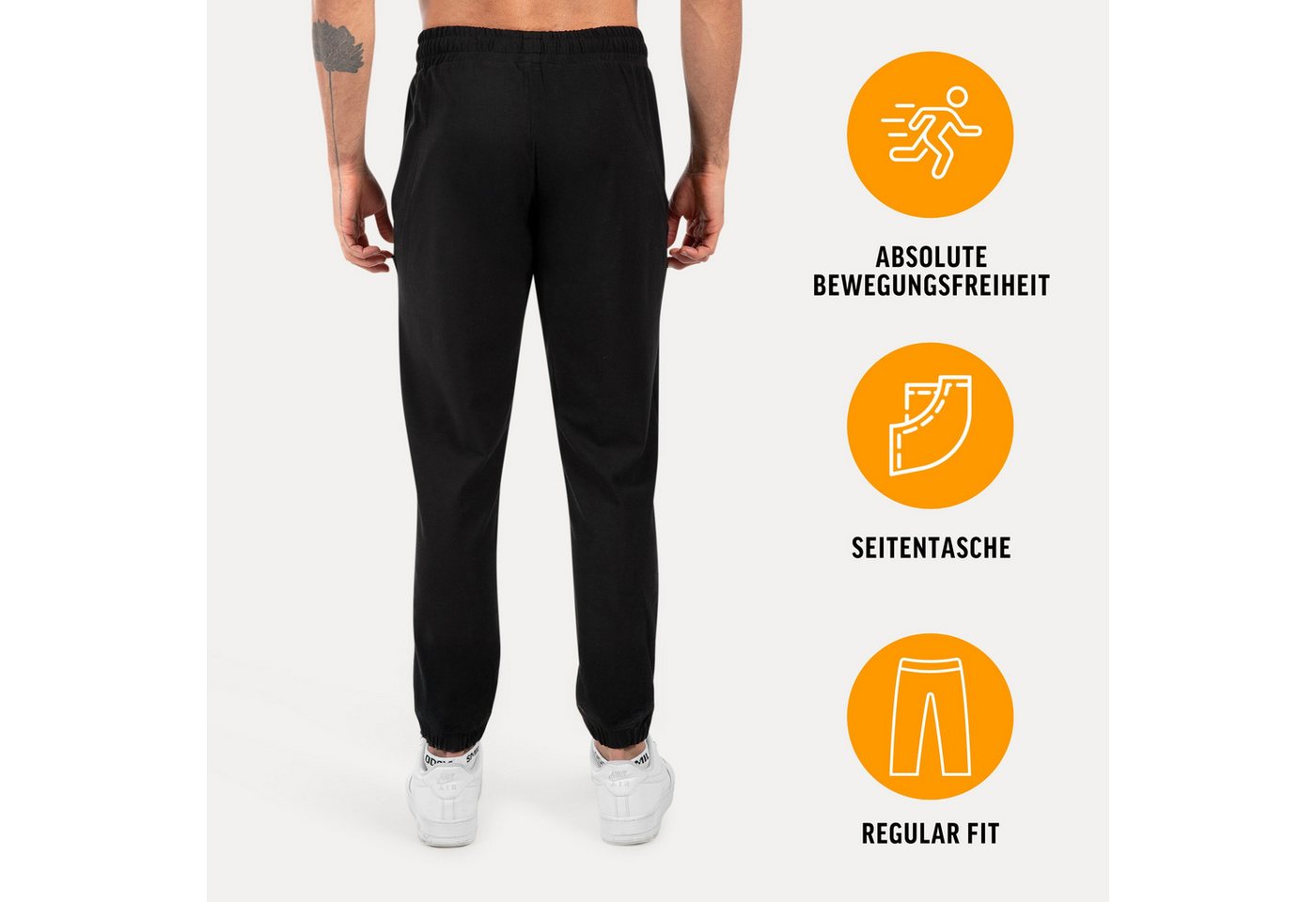 Smilodox Jogginghose Delian, Bequeme Sporthose mit 3D Rubber Print, Elastischem Bund Hohe Bewegungsfreiheit Minimalistisches Design, Freizeit Gym Alltag – Bild 2 von 5