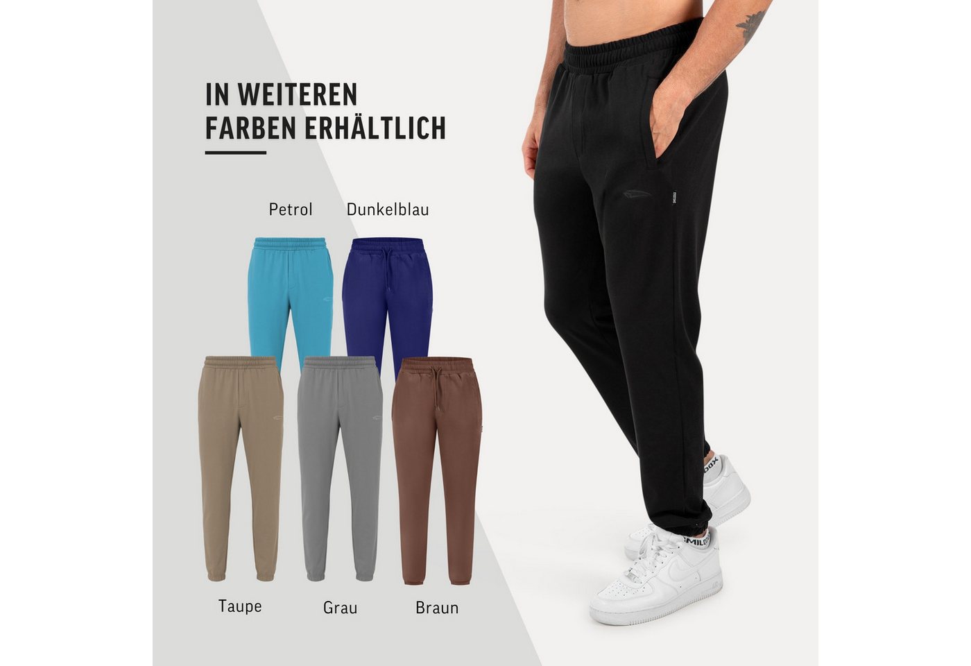 Smilodox Jogginghose Delian, Bequeme Sporthose mit 3D Rubber Print, Elastischem Bund Hohe Bewegungsfreiheit Minimalistisches Design, Freizeit Gym Alltag – Bild 4 von 5