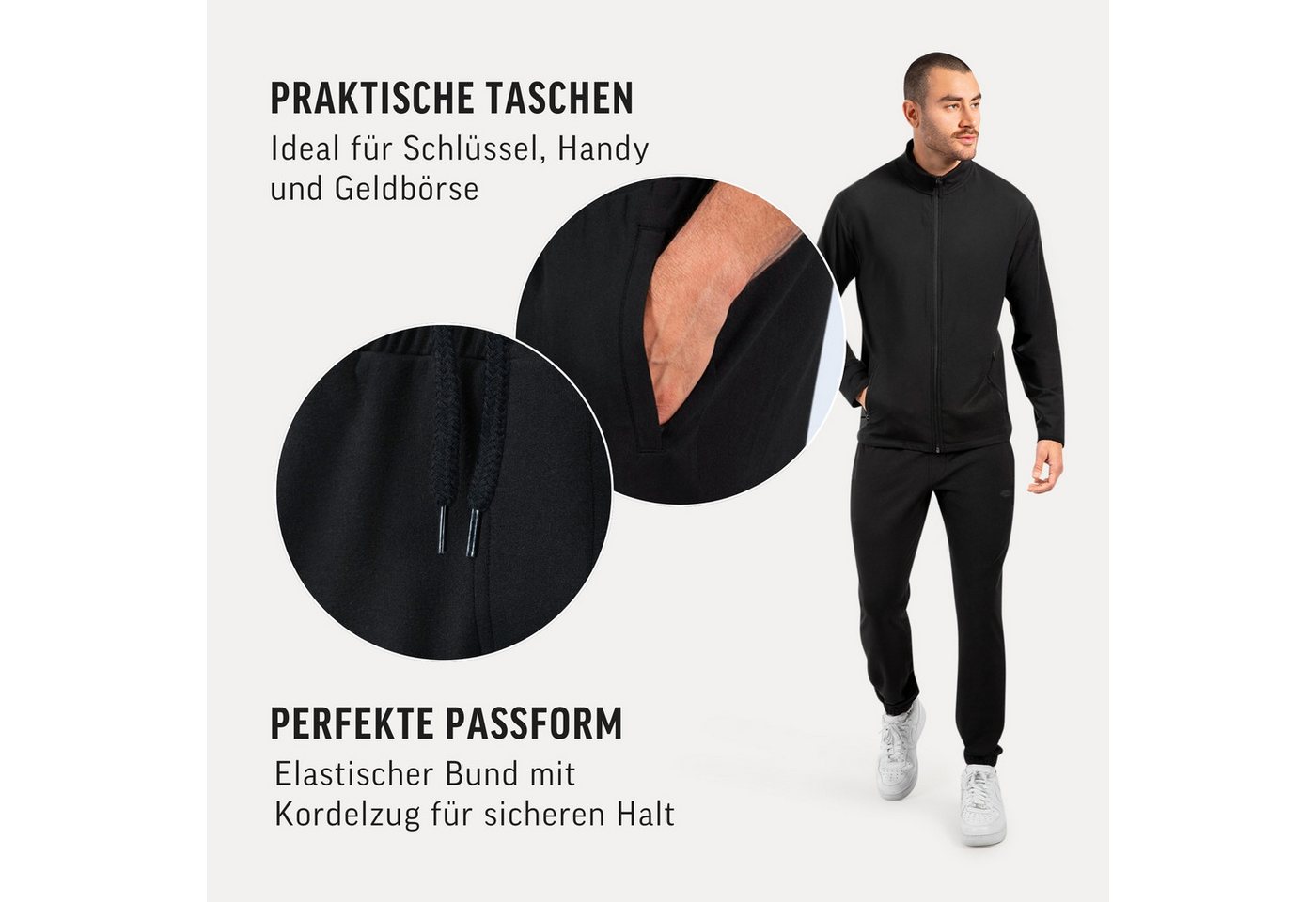 Smilodox Jogginghose Delian, Bequeme Sporthose mit 3D Rubber Print, Elastischem Bund Hohe Bewegungsfreiheit Minimalistisches Design, Freizeit Gym Alltag – Bild 5 von 5
