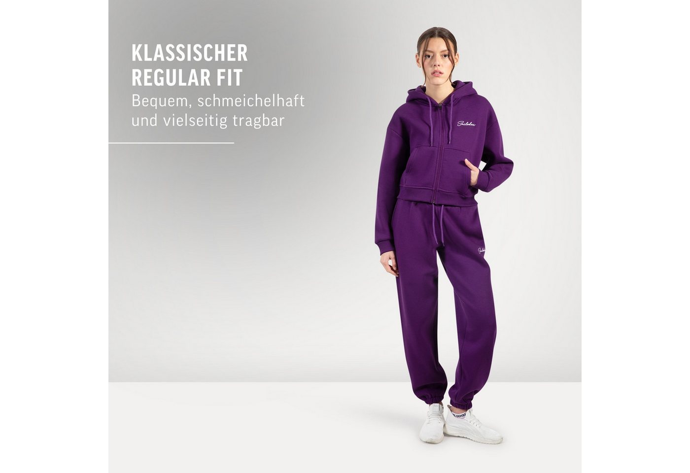 Smilodox Jogginghose Enara, Regular Fit Sweathose mit Seitentaschen, Elastischer Bund mit Tunnelzug Dezentes Stick-Logo Bequeme Freizeithose Sport Freizeit – Bild 3 von 5
