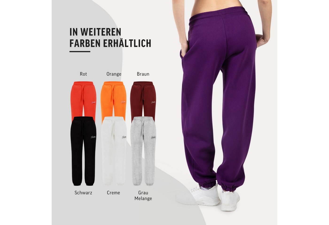 Smilodox Jogginghose Enara, Regular Fit Sweathose mit Seitentaschen, Elastischer Bund mit Tunnelzug Dezentes Stick-Logo Bequeme Freizeithose Sport Freizeit – Bild 4 von 5