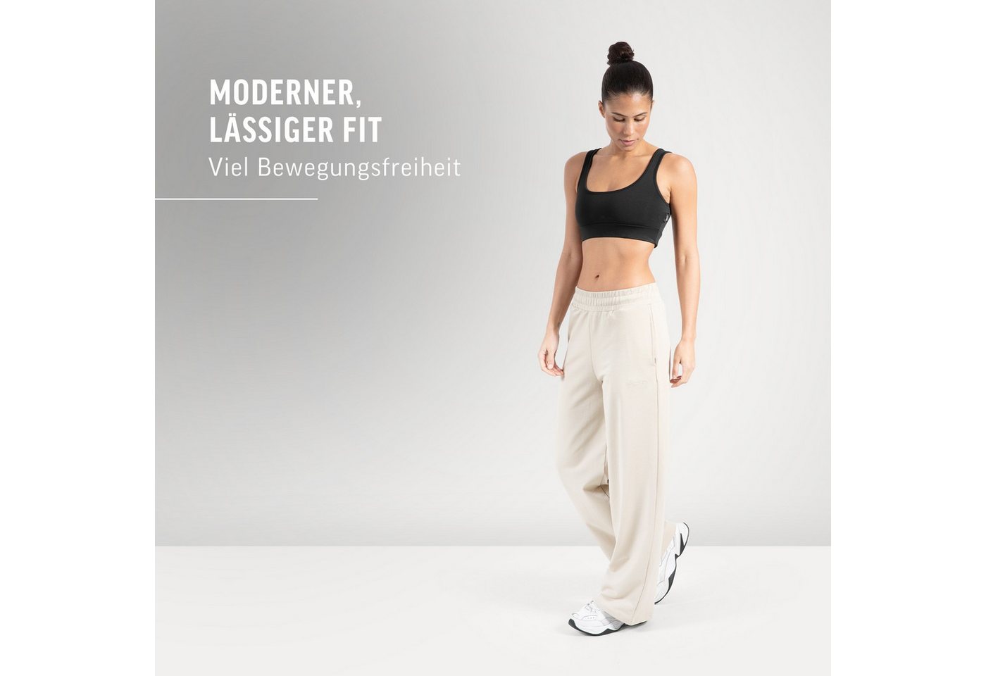 Smilodox Jogginghose Kanya, Baumwollhose, Baggy Fit, Weites Bein für Gym & Alltag mit Seitentasche, Elastischer Bund, weicher Stoff, Sporthose – Bild 3 von 5