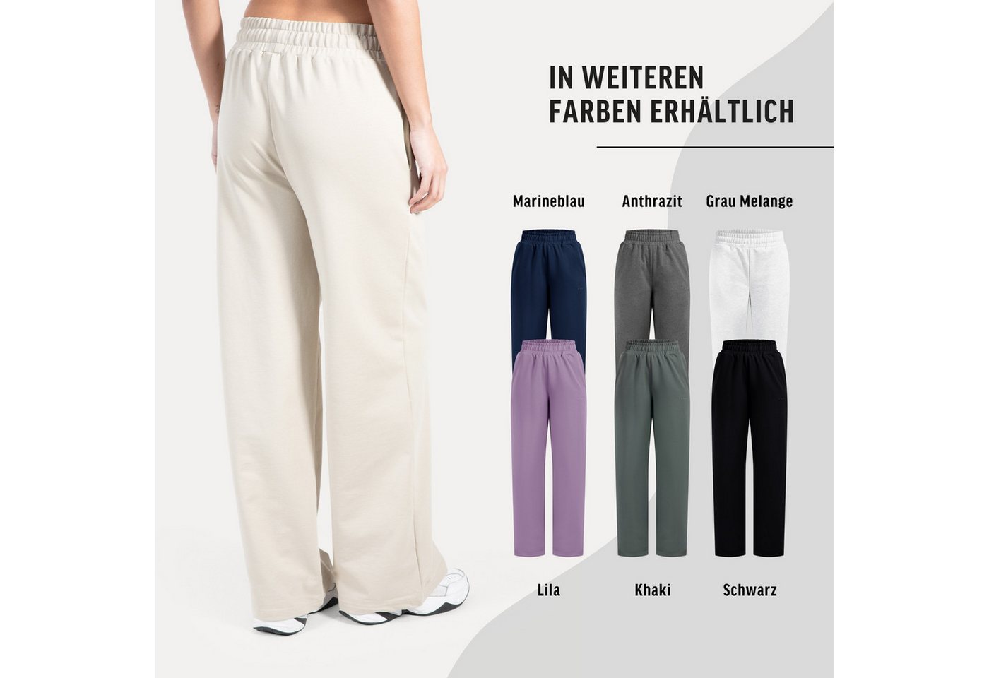 Smilodox Jogginghose Kanya, Baumwollhose, Baggy Fit, Weites Bein für Gym & Alltag mit Seitentasche, Elastischer Bund, weicher Stoff, Sporthose – Bild 4 von 5
