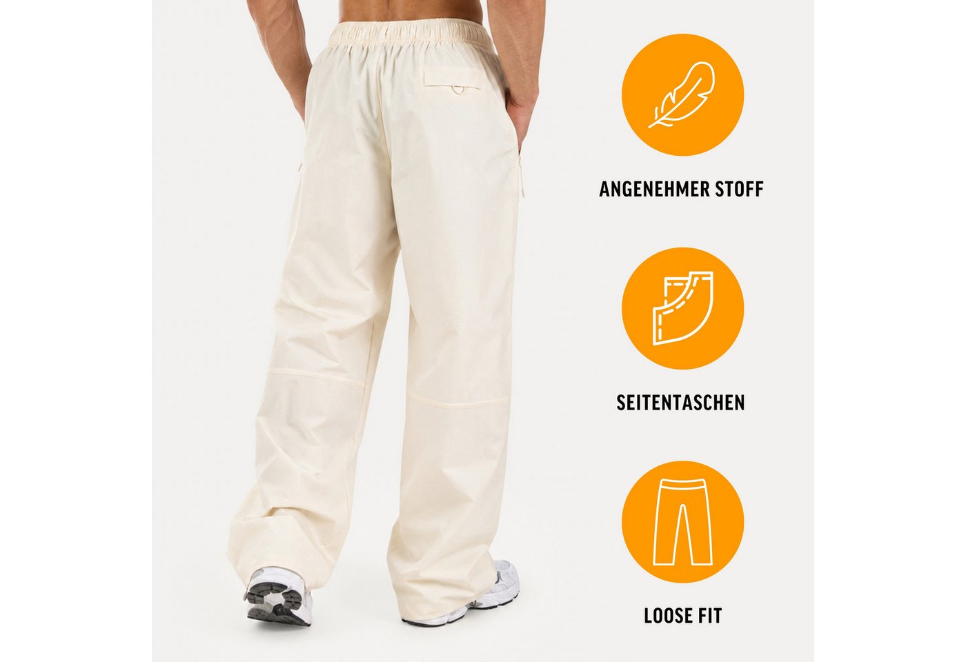 Smilodox Jogginghose Kynaro Trainingshose, Loose Fit, Trackhose für Gym & Freizeit elastischer Bund, Kordelzug, Reißverschlusstaschen, Mesh-Futter – Bild 2 von 5
