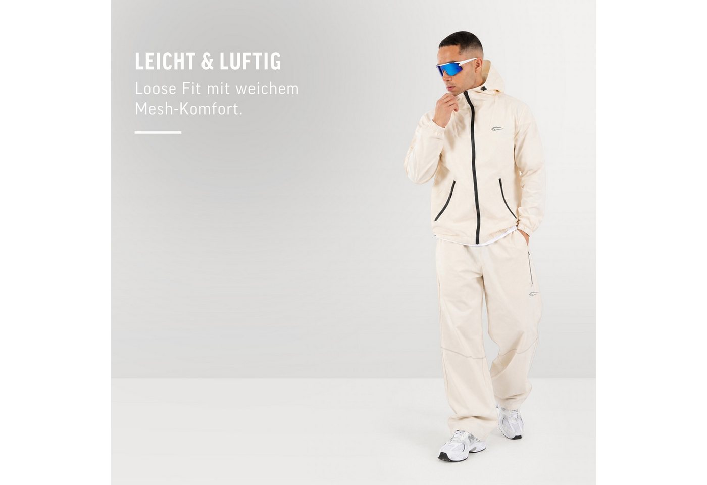 Smilodox Jogginghose Kynaro Trainingshose, Loose Fit, Trackhose für Gym & Freizeit elastischer Bund, Kordelzug, Reißverschlusstaschen, Mesh-Futter – Bild 3 von 5