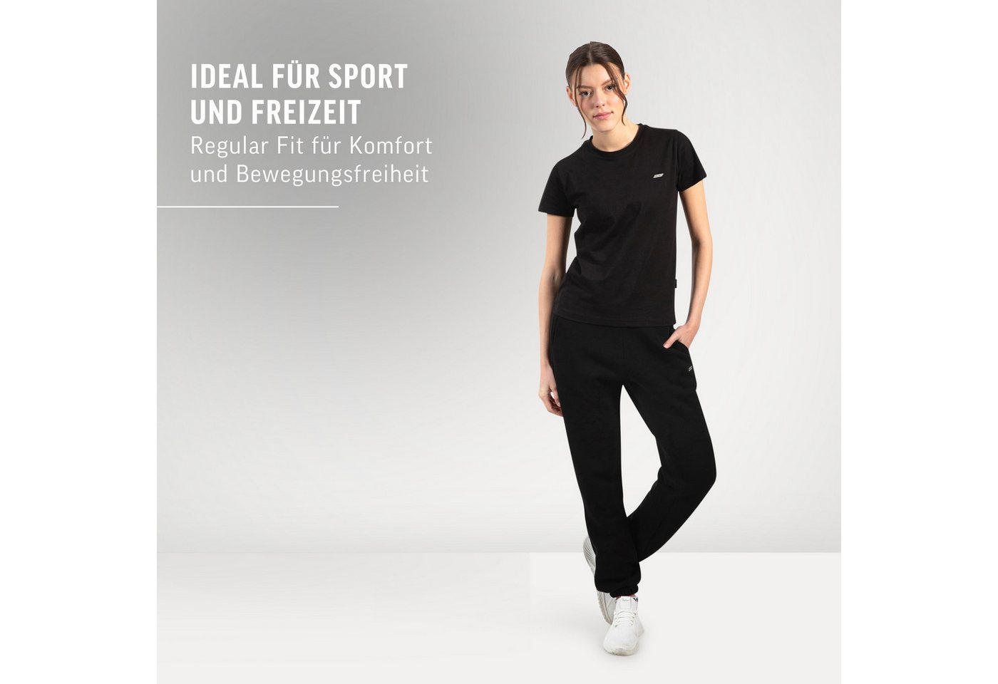 Smilodox Jogginghose Laurena, Regular Fit Sweathose mit Kordelzug am Bund, Metallabel angenehmes Material Bündchen an Beinabschlüssen Sport Alltag Fitness – Bild 3 von 5