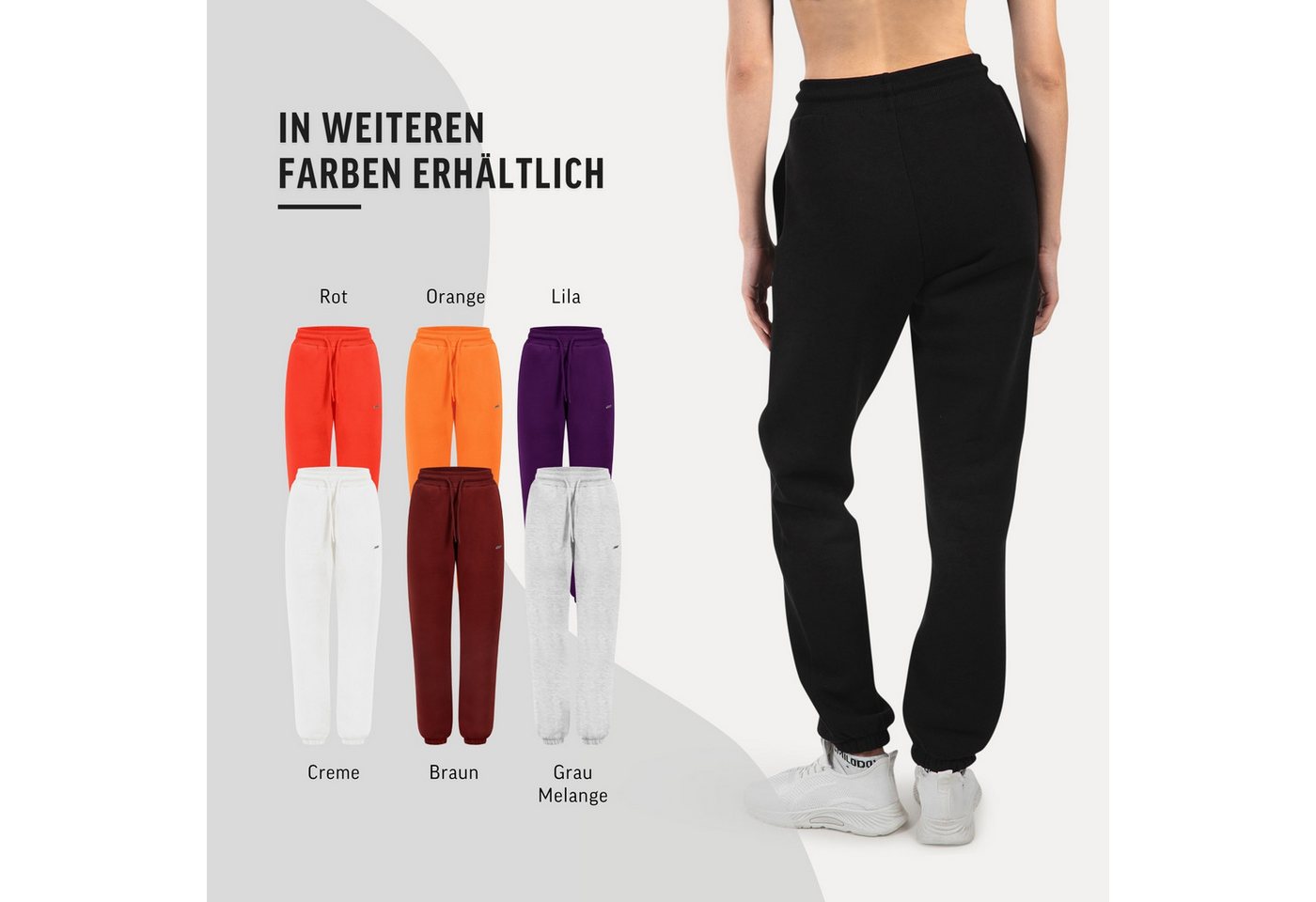 Smilodox Jogginghose Laurena, Regular Fit Sweathose mit Kordelzug am Bund, Metallabel angenehmes Material Bündchen an Beinabschlüssen Sport Alltag Fitness – Bild 4 von 5