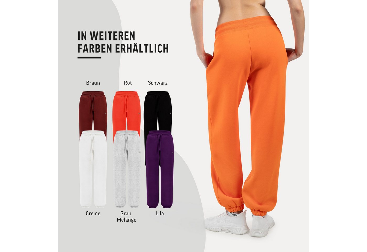 Smilodox Jogginghose Lyanna, Regular Fit Sweathose mit Kordelzug am Bund, Metallabel angenehmes Material Bündchen an Beinabschlüssen Sport Alltag Fitness – Bild 4 von 5