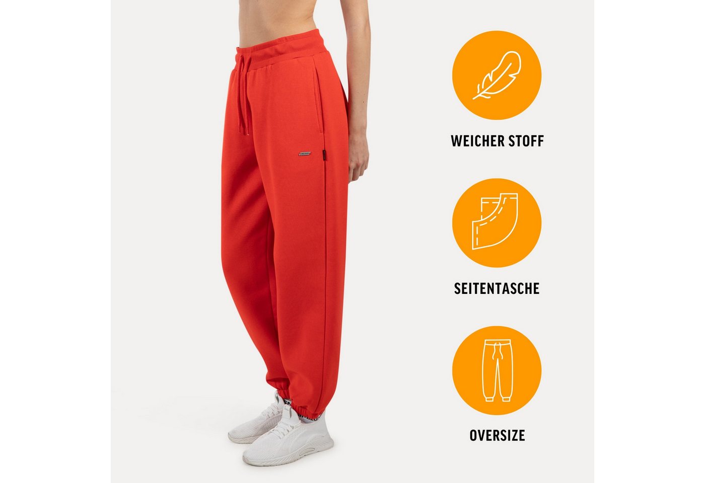 Smilodox Jogginghose Lyanna, Regular Fit Sweathose mit Kordelzug am Bund, Metallabel angenehmes Material Bündchen an Beinabschlüssen Sport Alltag Fitness – Bild 2 von 5