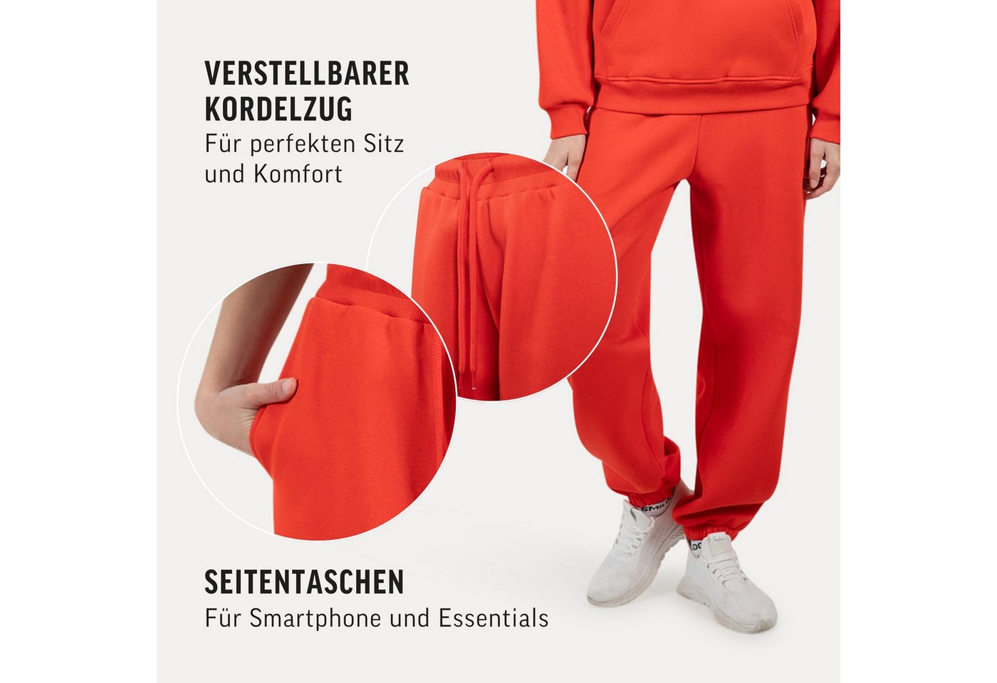 Smilodox Jogginghose Lyanna, Regular Fit Sweathose mit Kordelzug am Bund, Metallabel angenehmes Material Bündchen an Beinabschlüssen Sport Alltag Fitness – Bild 5 von 5