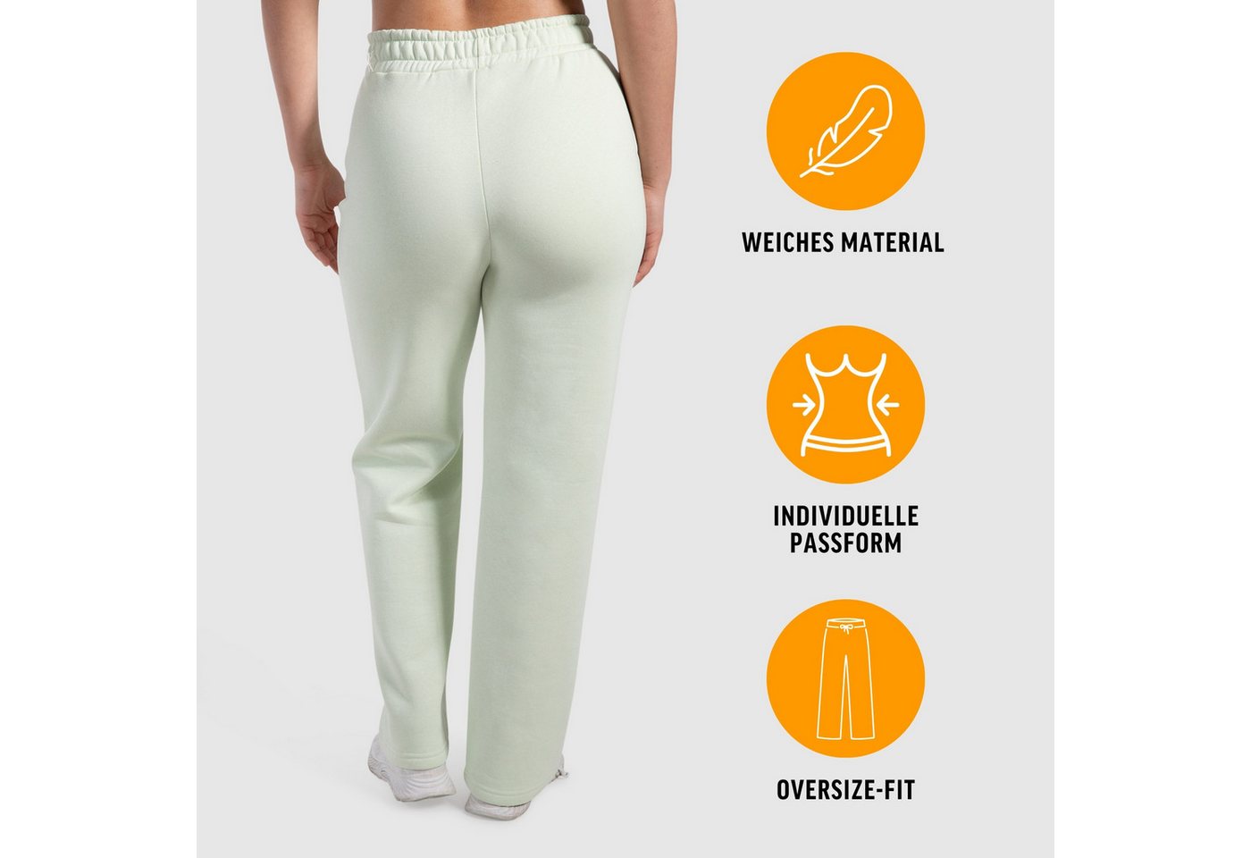 Smilodox Jogginghose Milea, Weit geschnittene Lounge-Hose, elastischer Bund & Ziernähte Bequeme Damenhose, Sweatpants, Alltag Sport, sportlichen moderner Look – Bild 2 von 5