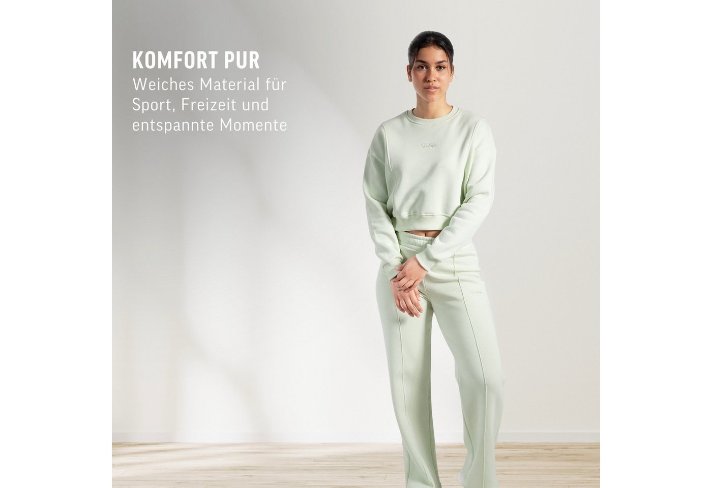 Smilodox Jogginghose Milea, Weit geschnittene Lounge-Hose, elastischer Bund & Ziernähte Bequeme Damenhose, Sweatpants, Alltag Sport, sportlichen moderner Look – Bild 3 von 5