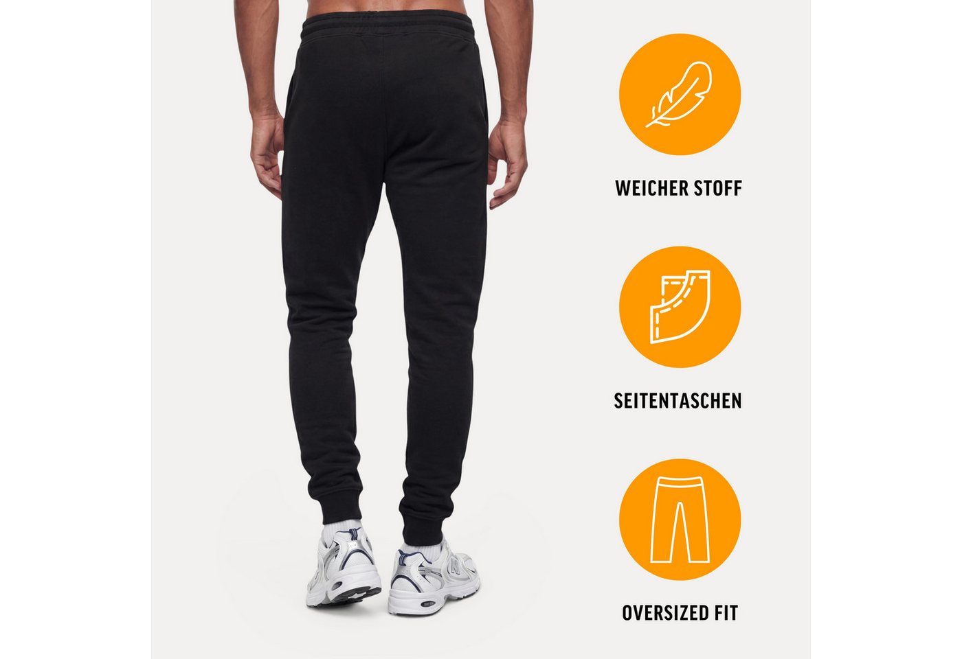 Smilodox Jogginghose Tammo Herren, Jogger Baumwolle, Regular Fit, Sporthose, Gymkleidung Tunnelzug, elastische Beinabschlüsse, weiches Material – Bild 2 von 5