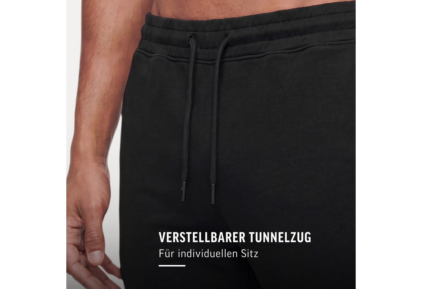 Smilodox Jogginghose Tammo Herren, Jogger Baumwolle, Regular Fit, Sporthose, Gymkleidung Tunnelzug, elastische Beinabschlüsse, weiches Material – Bild 5 von 5