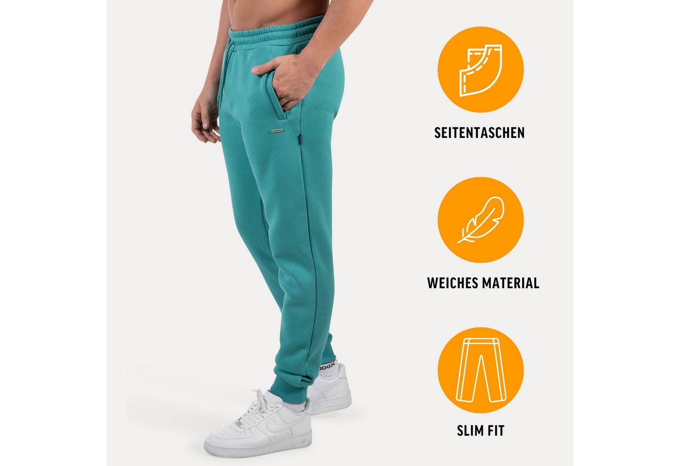 Smilodox Jogginghose Thilo Trainingshose mit Elastikbund & Seitentaschen, Regular Fit Mit Bündchen am Bein, Bequeme Passform, Sport & Freizeit – Bild 2 von 5