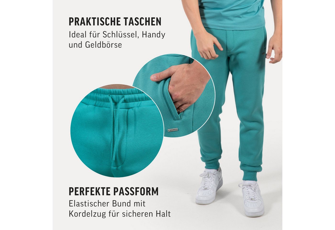 Smilodox Jogginghose Thilo Trainingshose mit Elastikbund & Seitentaschen, Regular Fit Mit Bündchen am Bein, Bequeme Passform, Sport & Freizeit – Bild 5 von 5