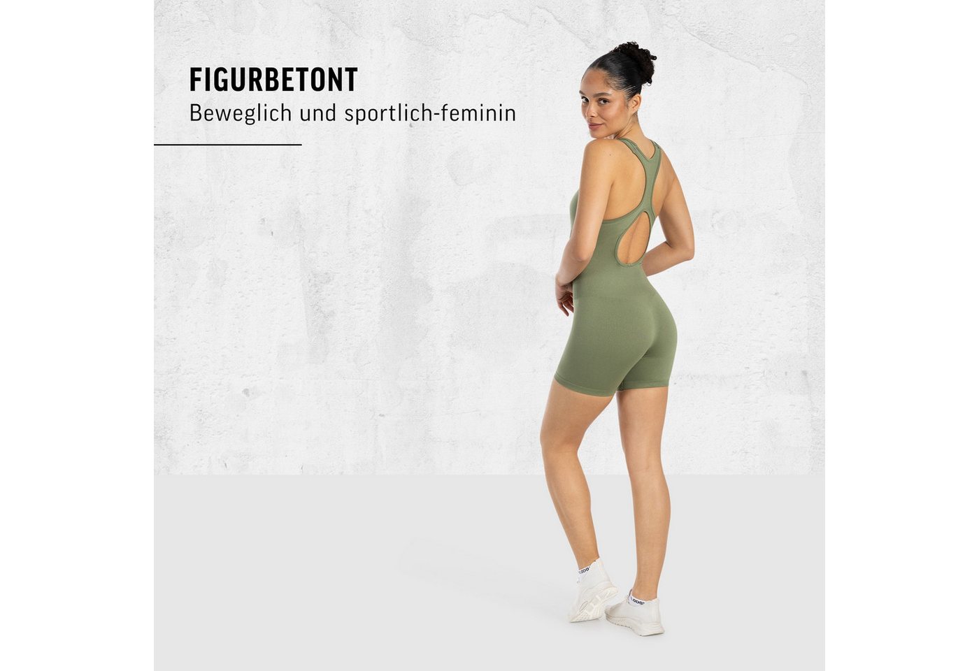 Smilodox Jumpsuit Doralia, Trainingssuit, elastischer Einteiler Rückenausschnnitt, Sommer, figurbetonend, Gym – Bild 3 von 5