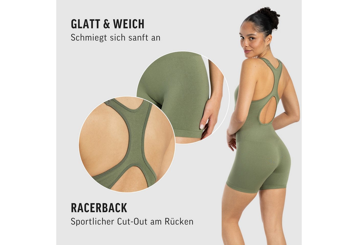 Smilodox Jumpsuit Doralia, Trainingssuit, elastischer Einteiler Rückenausschnnitt, Sommer, figurbetonend, Gym – Bild 5 von 5