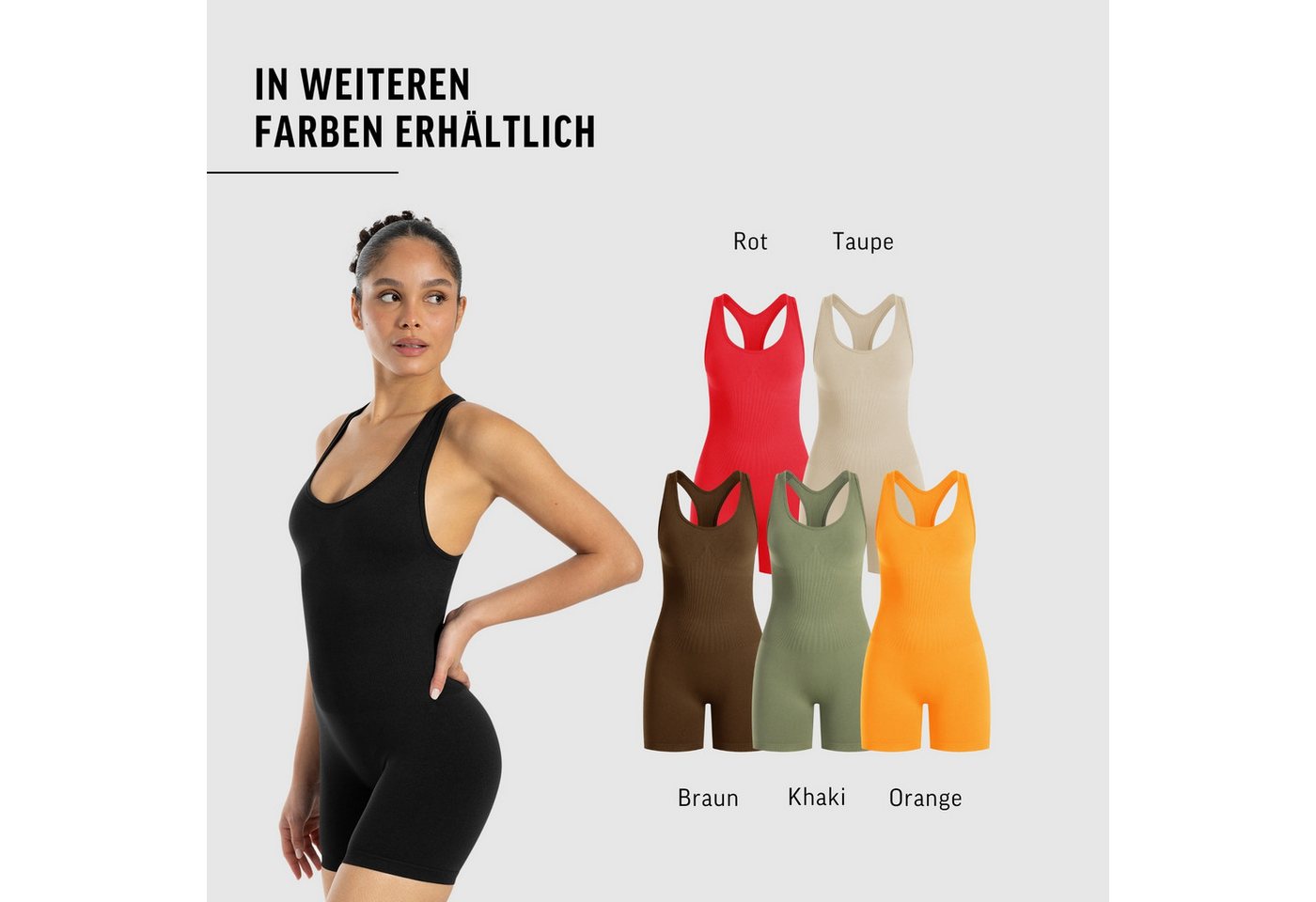 Smilodox Jumpsuit Doralia, Trainingssuit, elastischer Einteiler Rückenausschnnitt, Sommer, figurbetonend, Gym – Bild 4 von 5