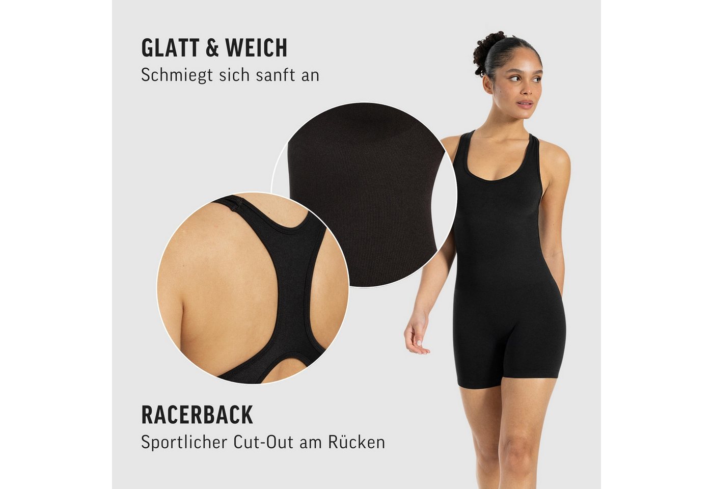 Smilodox Jumpsuit Doralia, Trainingssuit, elastischer Einteiler Rückenausschnnitt, Sommer, figurbetonend, Gym – Bild 5 von 5