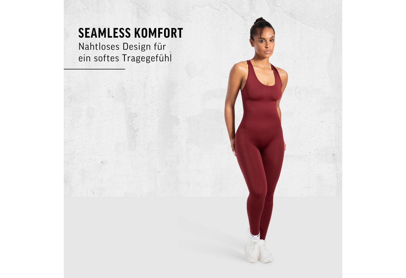 Smilodox Jumpsuit Elsie, Seamless Einteiler, Racerback, Ganzkörperanzug figurformend Sportanzug geripptes Material, Overall atmungsaktiv, Workout Yoga – Bild 3 von 5