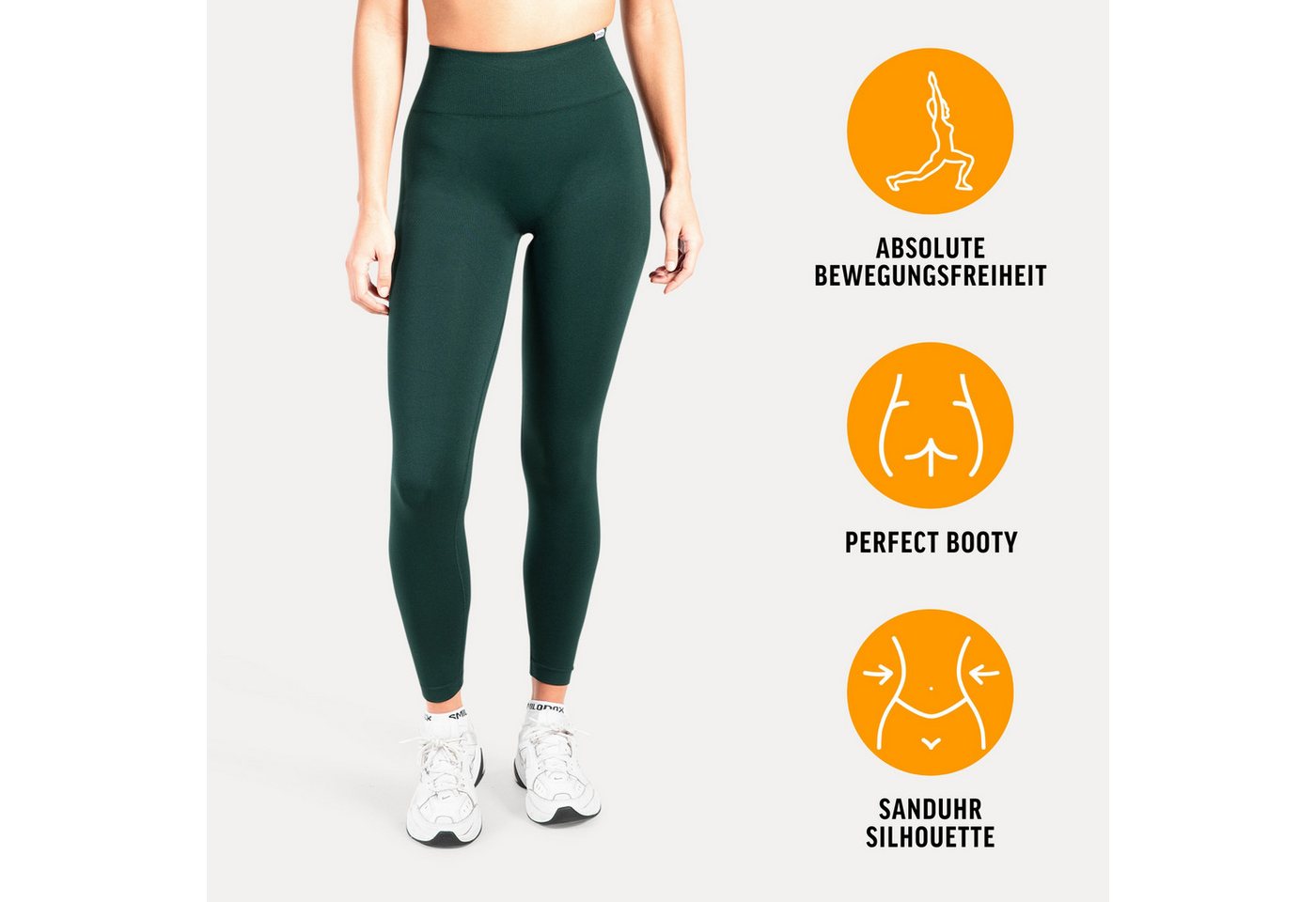 Smilodox Leggings Alira, Butt Lift Sporthose, Nahtlos High Waist V-Shape Sport Leggins Seamless Schweißabsorbierend Trainingshose, Blickdicht Sport Alltag – Bild 2 von 5