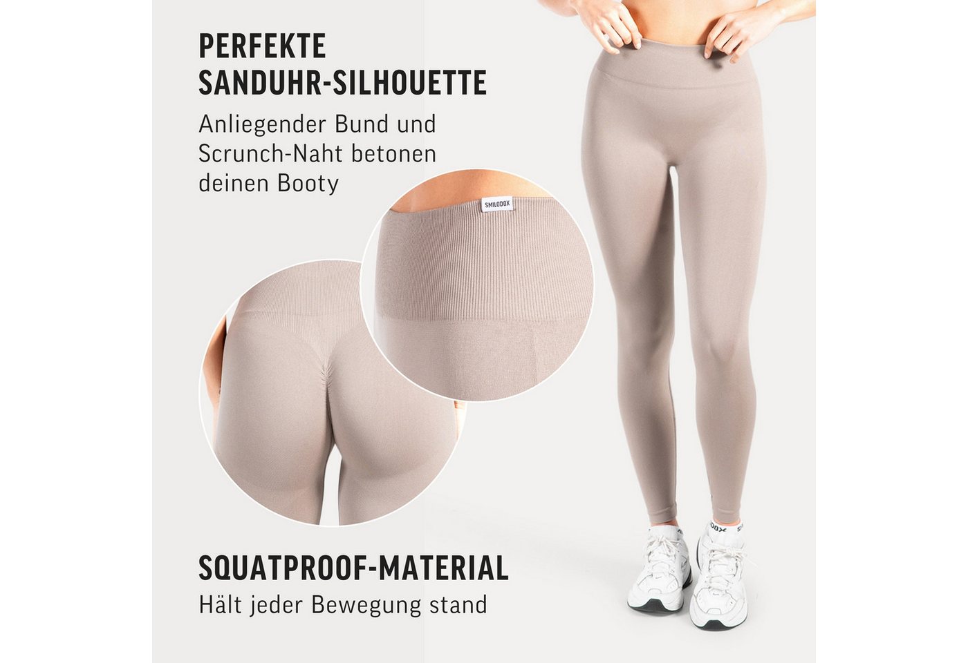 Smilodox Leggings Alira, Butt Lift Sporthose, Nahtlos High Waist V-Shape Sport Leggins Seamless Schweißabsorbierend Trainingshose, Blickdicht Sport Alltag – Bild 5 von 5