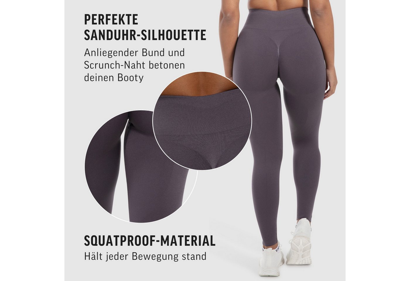 Smilodox Leggings Alira, Butt Lift Sporthose, Nahtlos High Waist V-Shape Sport Leggins Seamless Schweißabsorbierend Trainingshose, Blickdicht Sport Alltag – Bild 5 von 5