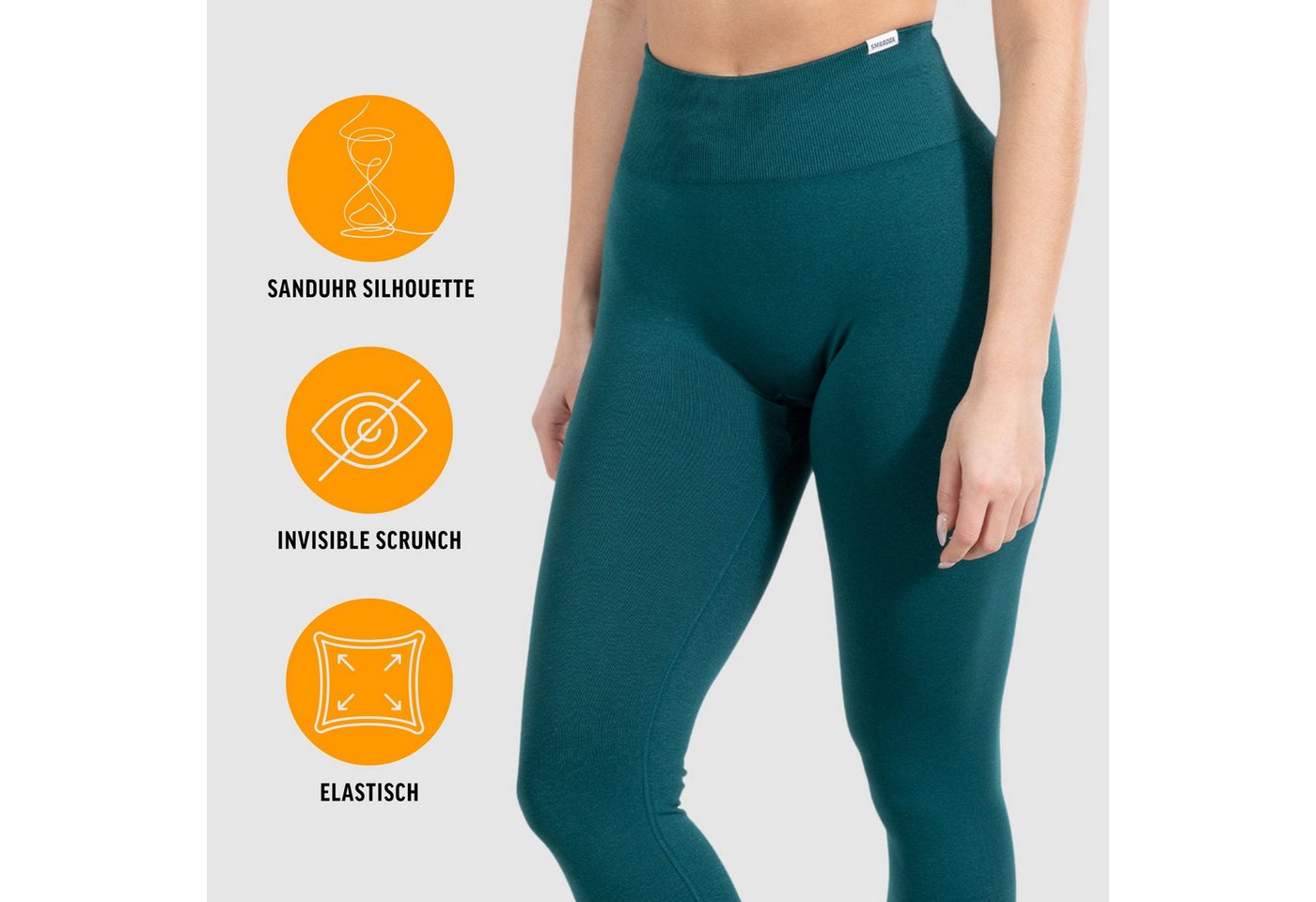 Smilodox Leggings Amaze Pro mit Scrunch-Effekt, High Waist V-Shape Sport & Yogahose Seamless Push Up Booty Fitnesshose Blickdicht Yoga Gym Figurformend – Bild 2 von 5