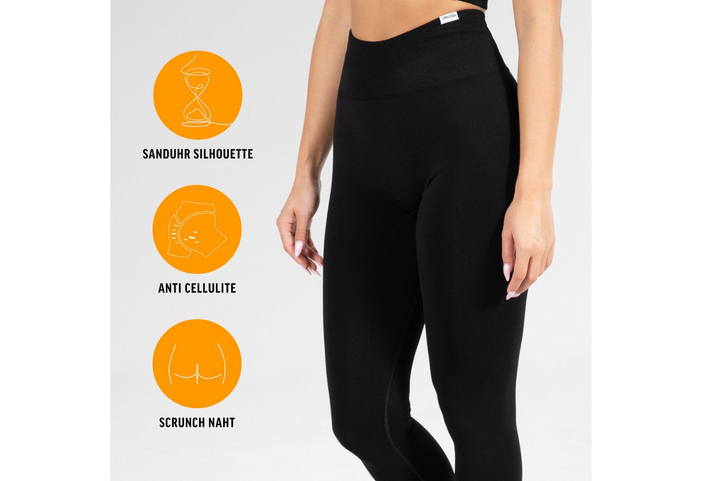 Smilodox Leggings Amaze Scrunch Pro, High Waist Booty Scrunch Yoga & Fitnesshose Shaped Fit Squatproof Push Up Trainingshose Gym Alltag Figurformend – Bild 2 von 5
