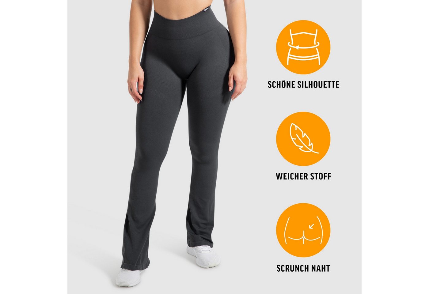 Smilodox Leggings Aylin Scrunch, Leggings mit Booty Push Effekt, Gym, Yoga & Freizeit Scrunch Naht, Booty Push, Weites Bein, Elastisch, High Waist – Bild 2 von 5