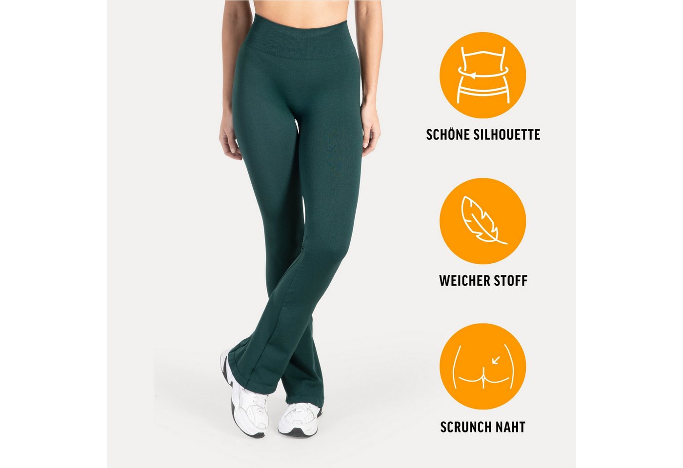 Smilodox Leggings Aylin Scrunch, Leggings mit Booty Push Effekt, Gym, Yoga & Freizeit Scrunch Naht, Booty Push, Weites Bein, Elastisch, High Waist – Bild 2 von 5